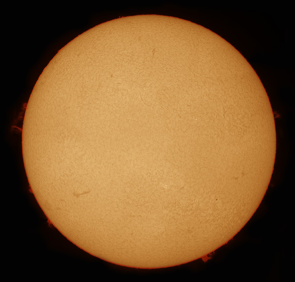 Панорама Солнца в телескоп PST + Synta Sky-Watcher 80ED